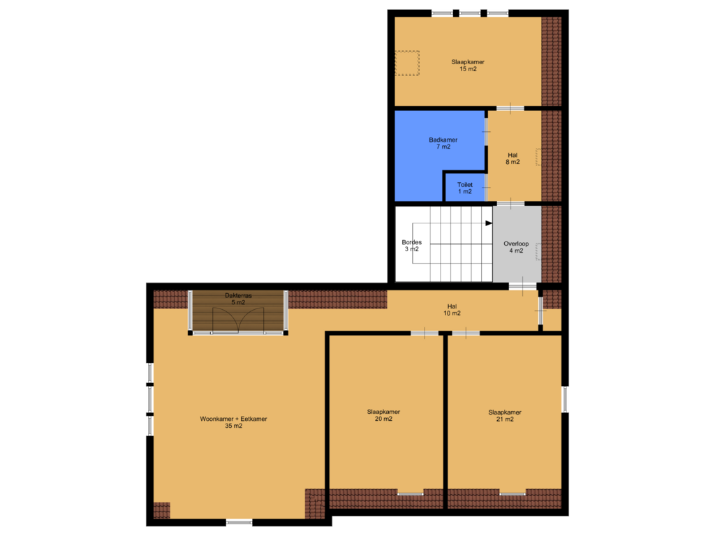 Bekijk plattegrond van 2e verdieping van Leeuwenlaan 10