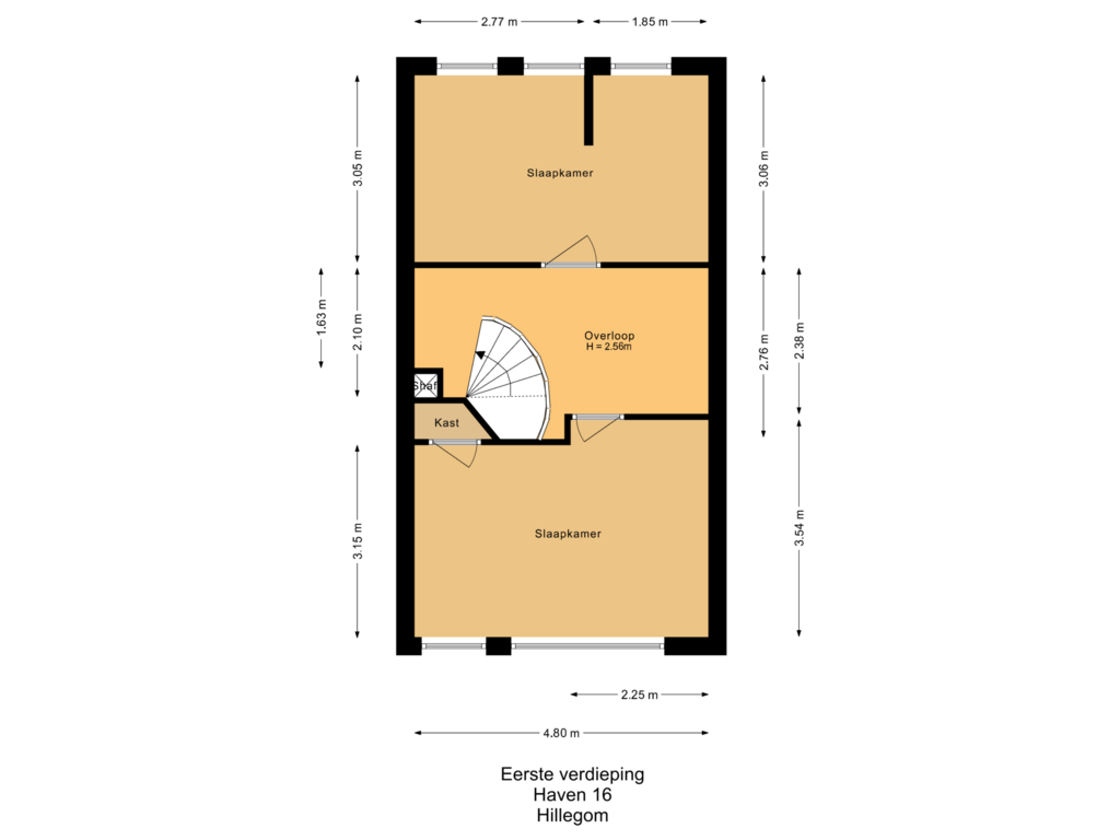 Bekijk plattegrond van Eerste verdieping van Haven 16