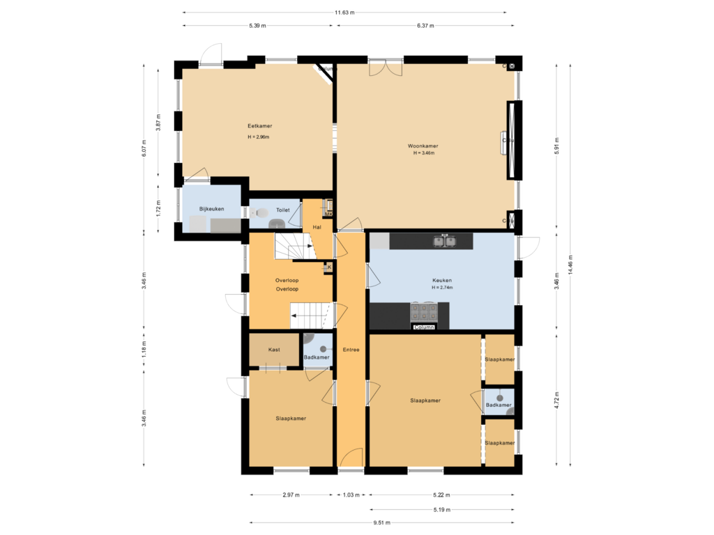 Bekijk plattegrond van Begane grond van Edeseweg 206