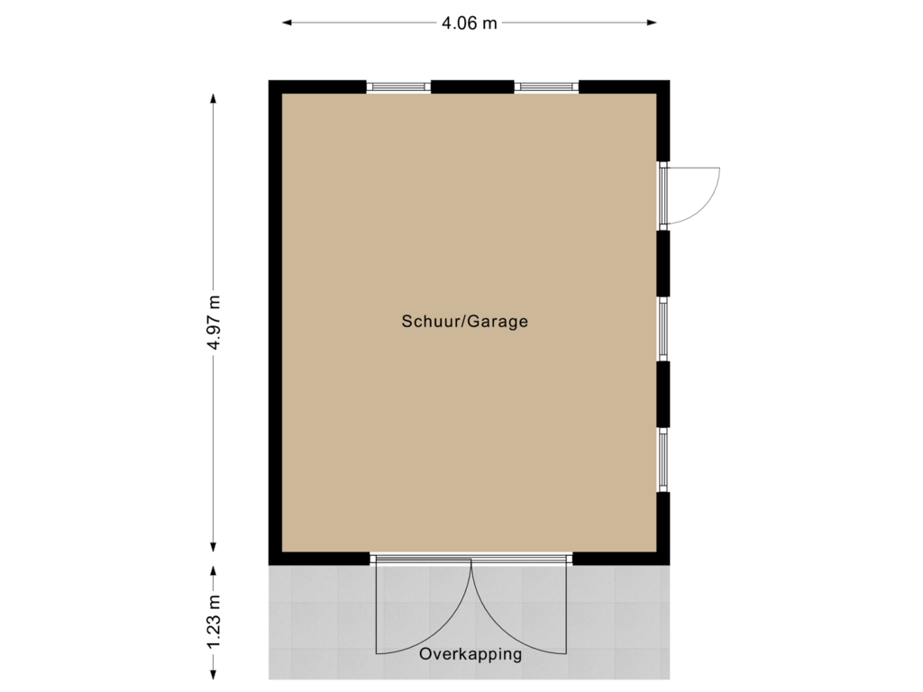 Bekijk plattegrond van Schuur/Garage van Edeseweg 206