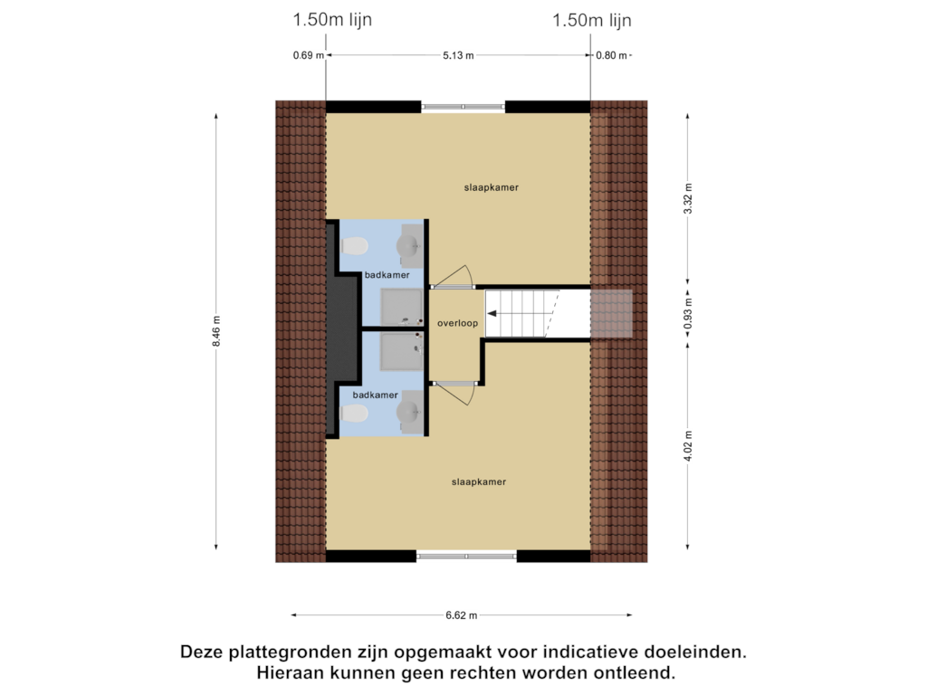 Bekijk plattegrond van Eerste Verdieping van Waterstaete 45