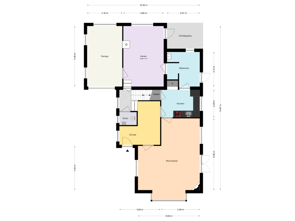 Bekijk plattegrond van Begane Grond van Parklaan 12