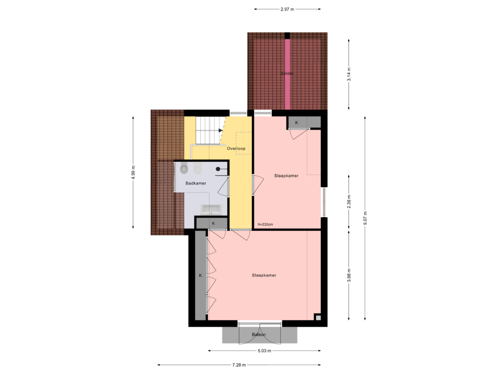 Bekijk plattegrond van 1e Verdieping van Parklaan 12