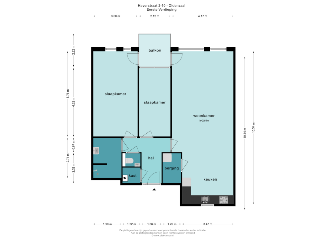 View floorplan of Eerste Verdieping of Haverstraat 2-AP10