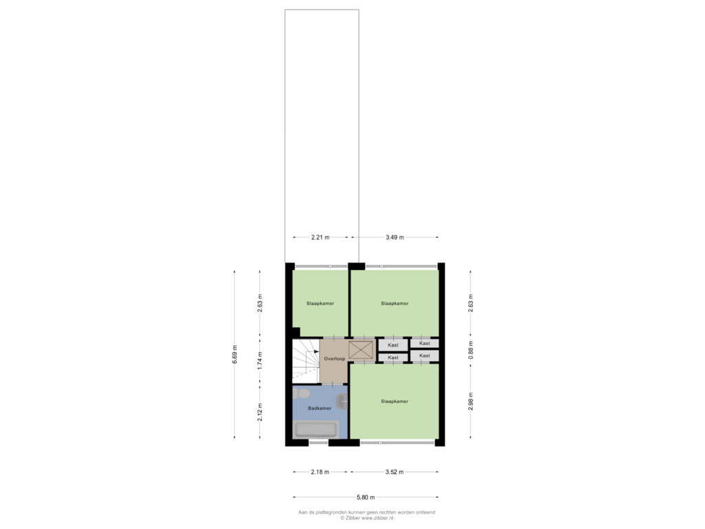 View floorplan of Eerste Verdieping of Korenveldstraat 10