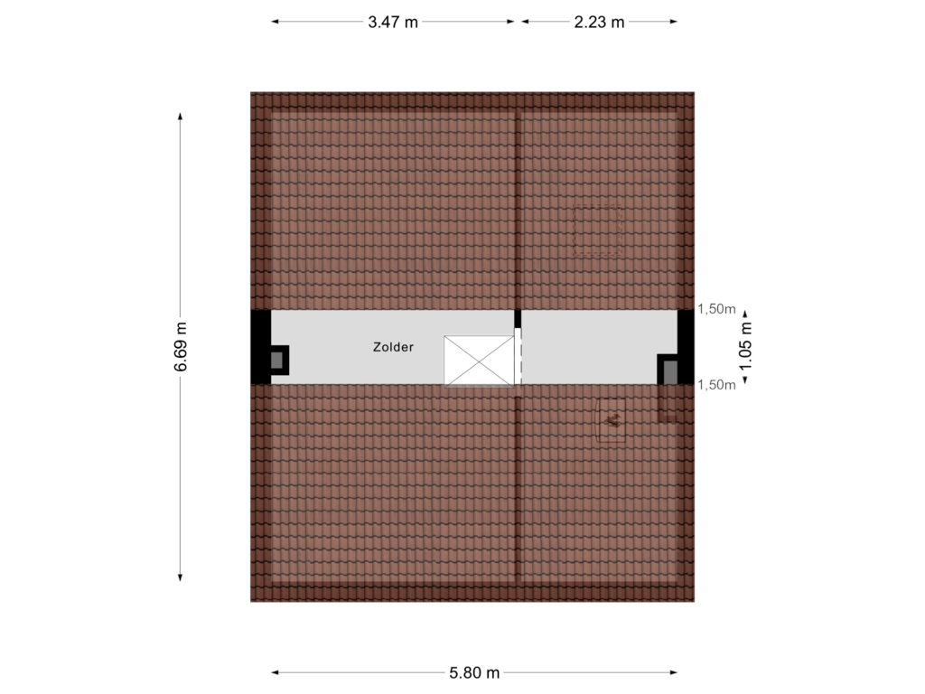 View floorplan of Zolder of Korenveldstraat 10