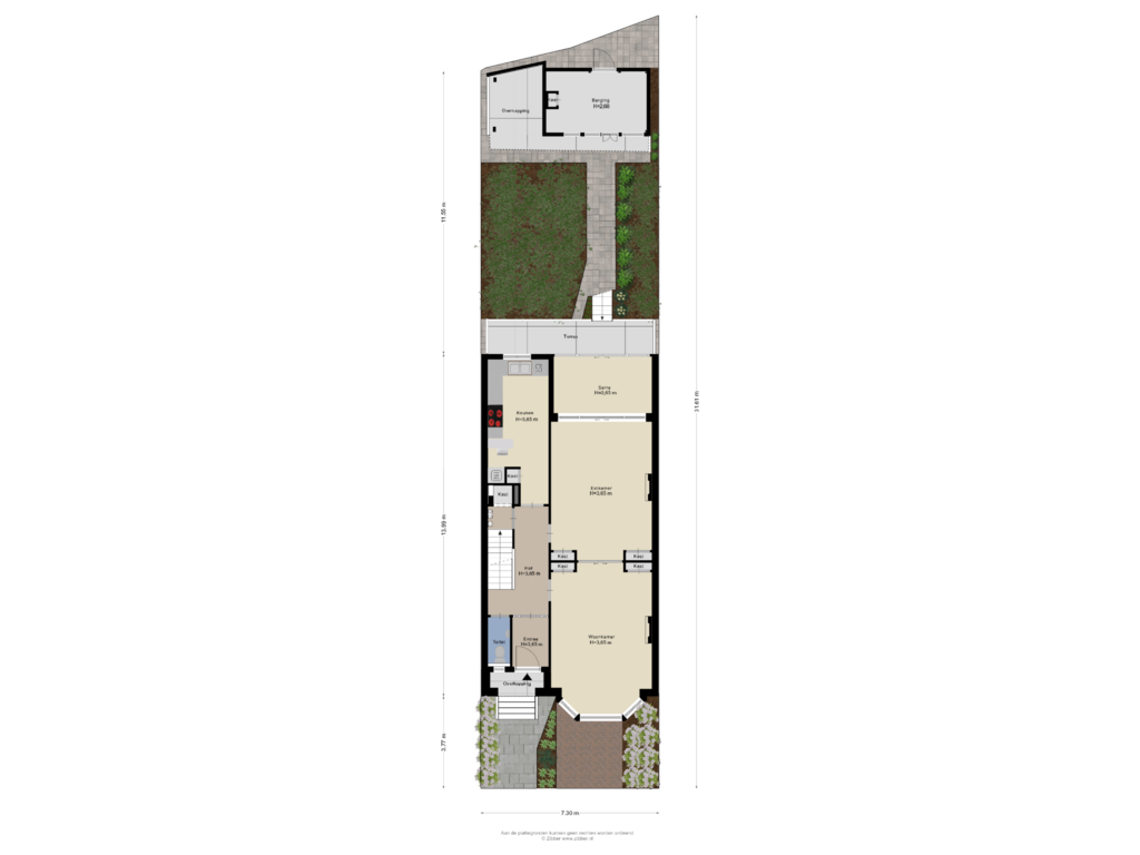 Bekijk plattegrond van Begane Grond Tuin van Jacob Damsingel 21