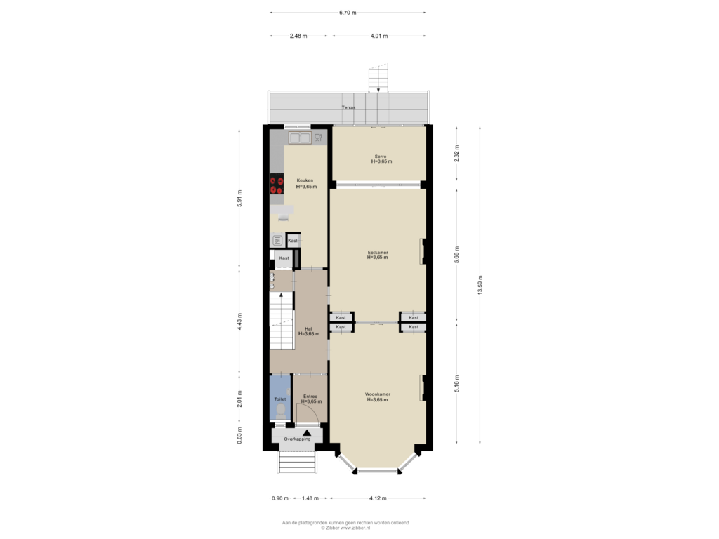 Bekijk plattegrond van Begane Grond van Jacob Damsingel 21