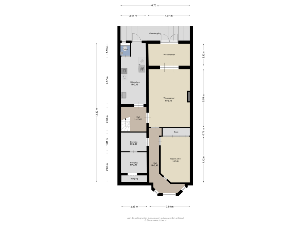 Bekijk plattegrond van Souterrain van Jacob Damsingel 21