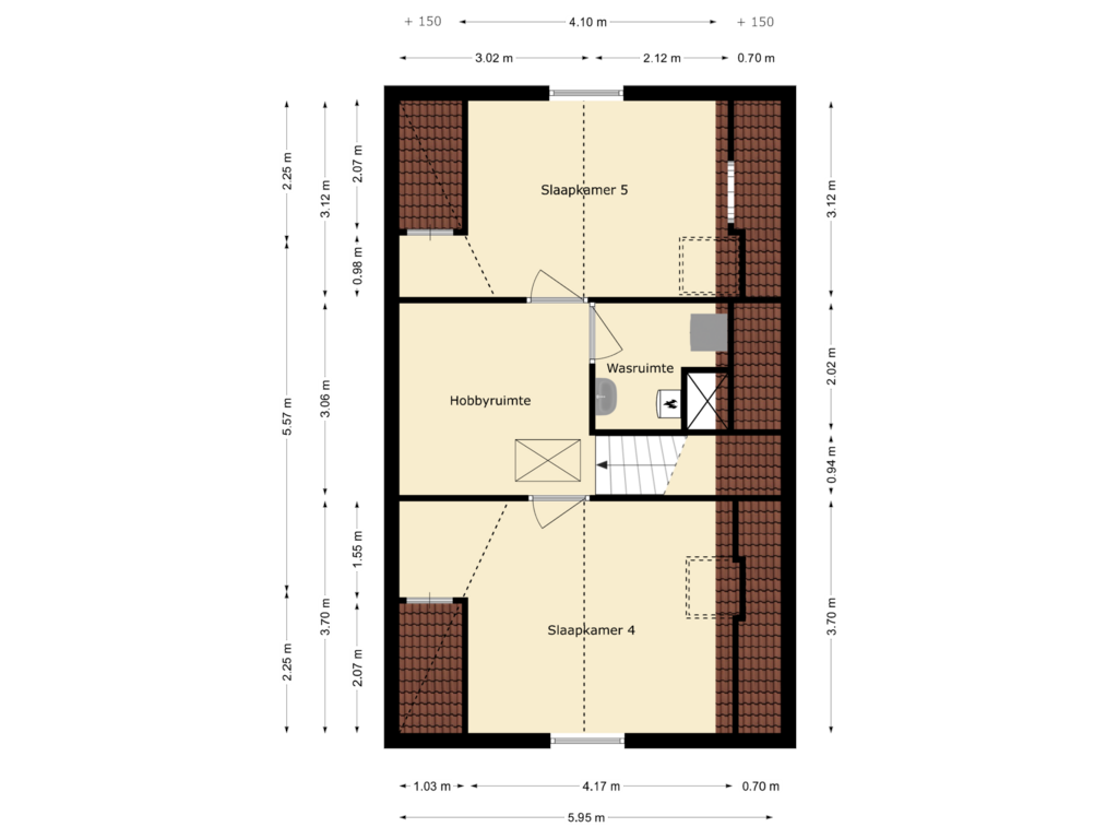 View floorplan of woonhuis - tweede verdieping of Albrandswaardseweg 54