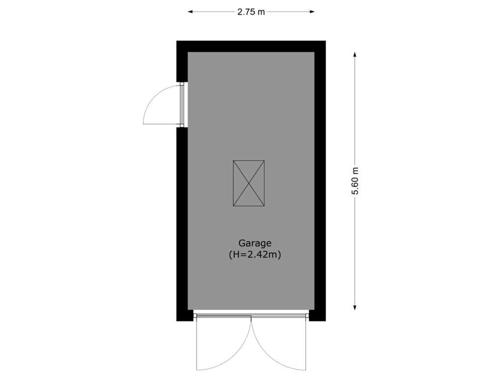 View floorplan of garage - begane grond of Albrandswaardseweg 54