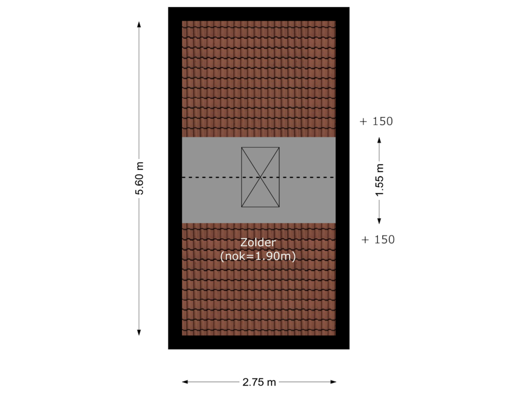 View floorplan of garage - zolder of Albrandswaardseweg 54