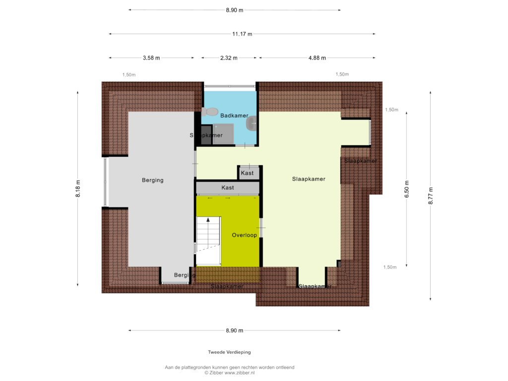 View floorplan of Tweede Verdieping of Kloosterstraat 1