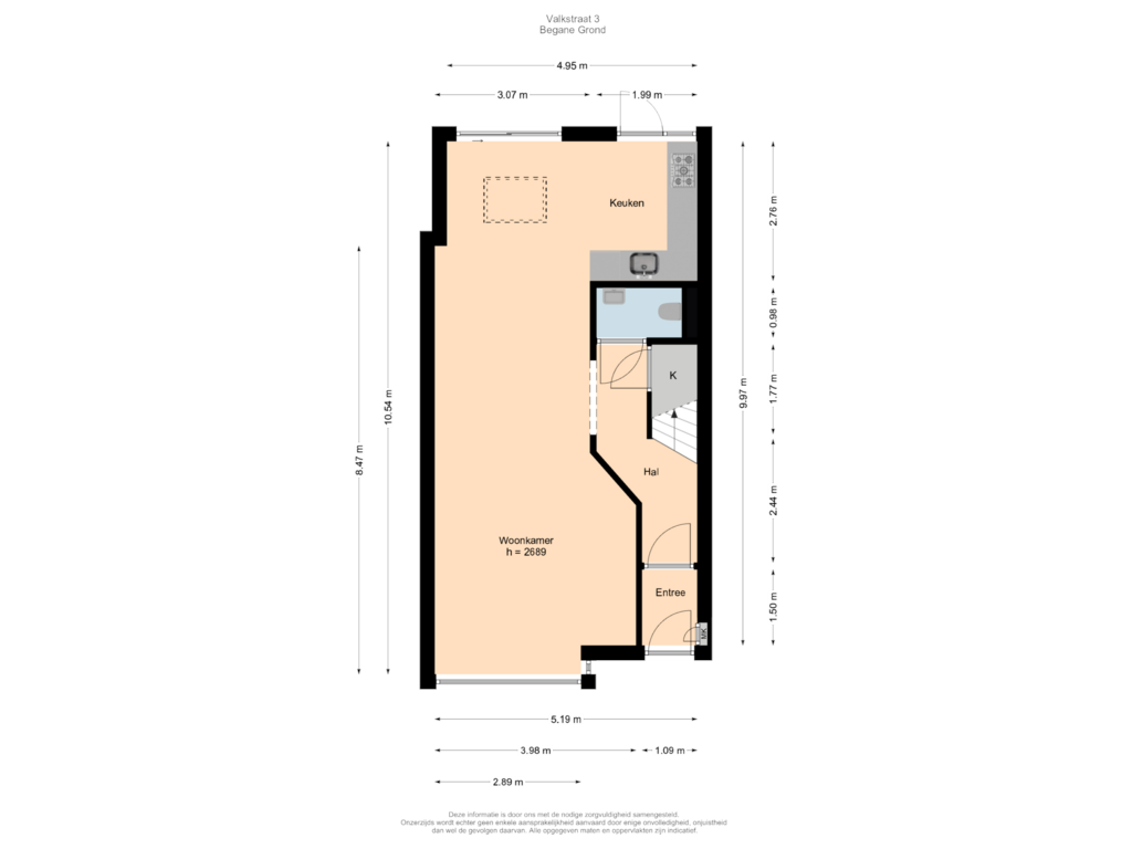 Bekijk plattegrond van Begane Grond van Valkstraat 3