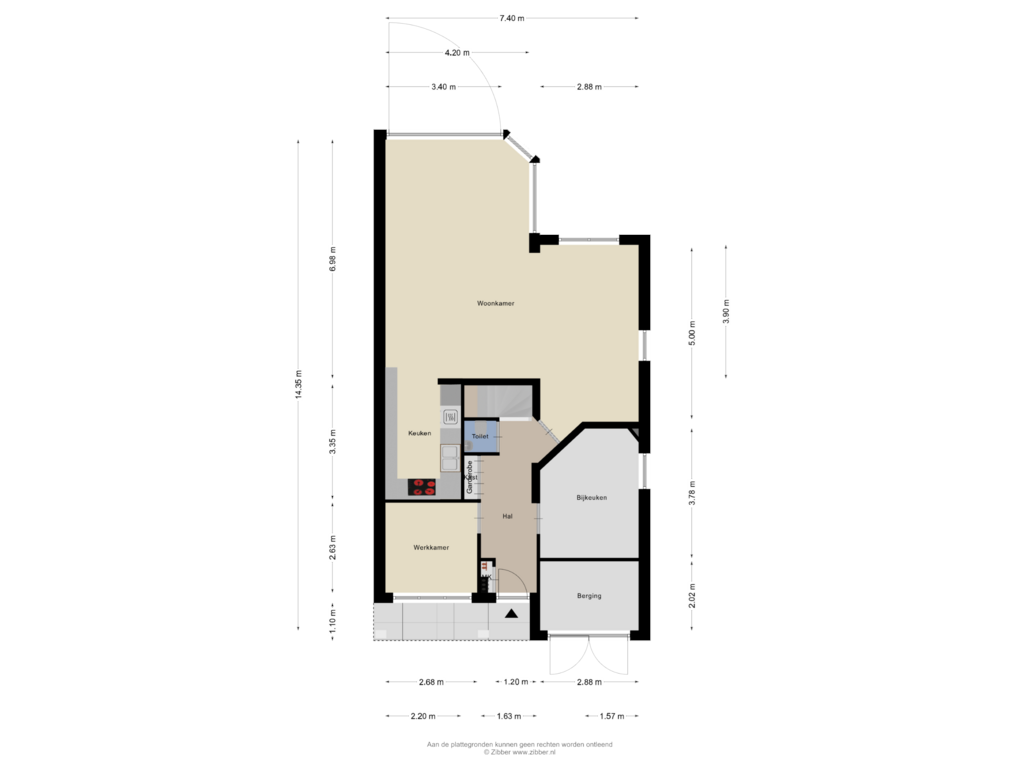 Bekijk plattegrond van Begane Grond van Andoornlaan 26