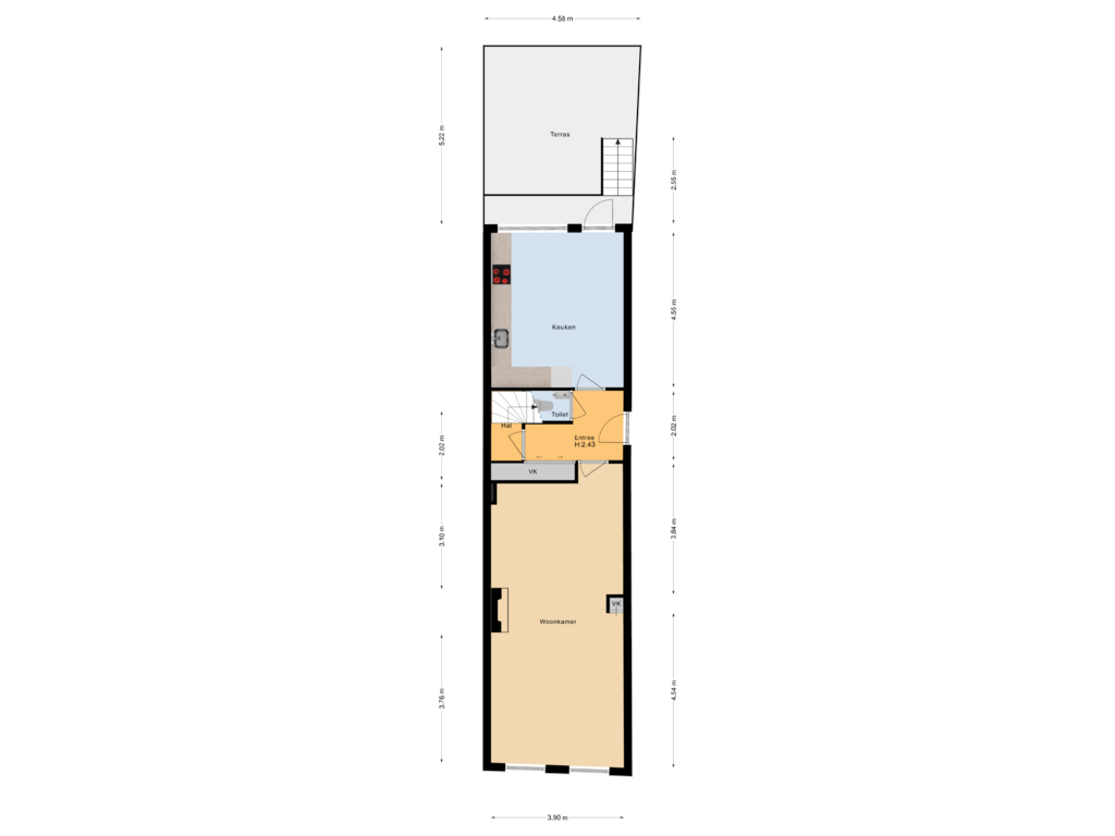 Bekijk plattegrond van 1e Verdieping van Hinthamerstraat 123-A