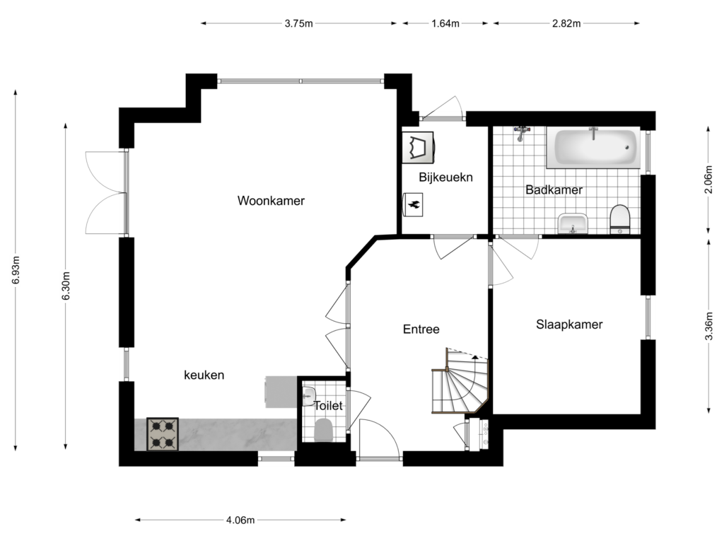 Bekijk plattegrond van Begane Grond van Bosrandweg 383 A 418