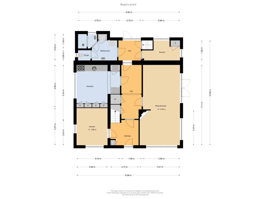 Bekijk plattegrond van Begane grond van Harderwijkerweg 136-A