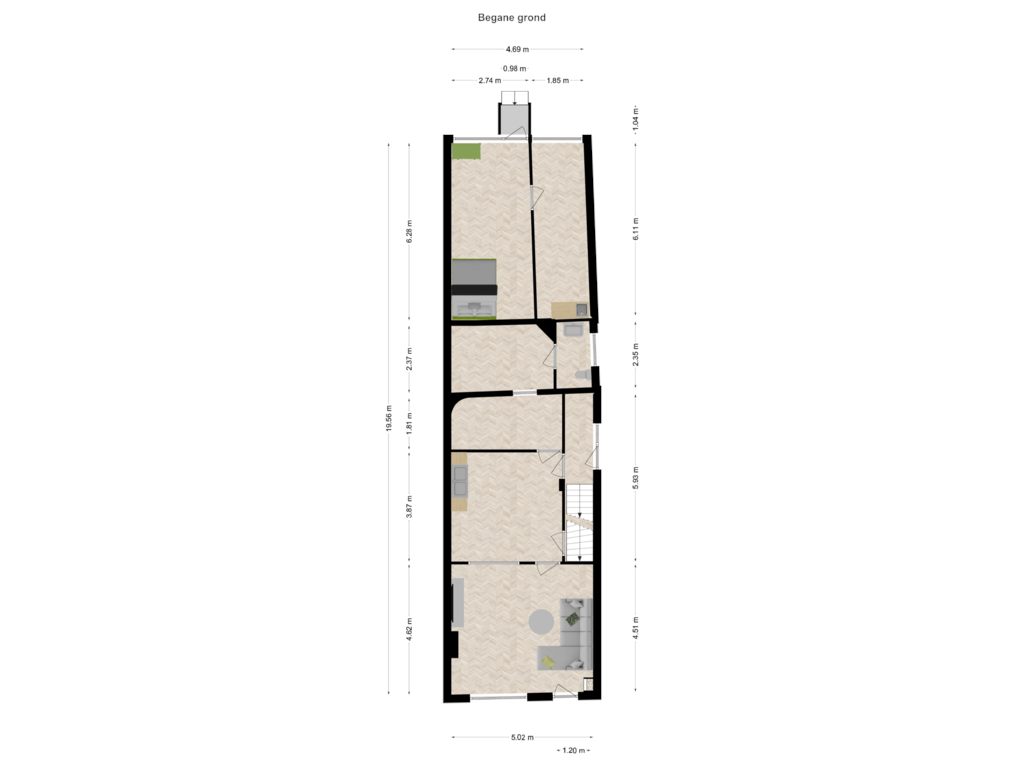 Bekijk plattegrond van Begane grond van Dorpsstraat 20