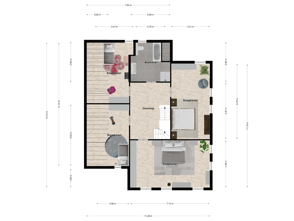 View floorplan of Eerste verdieping of Meerkoet 22