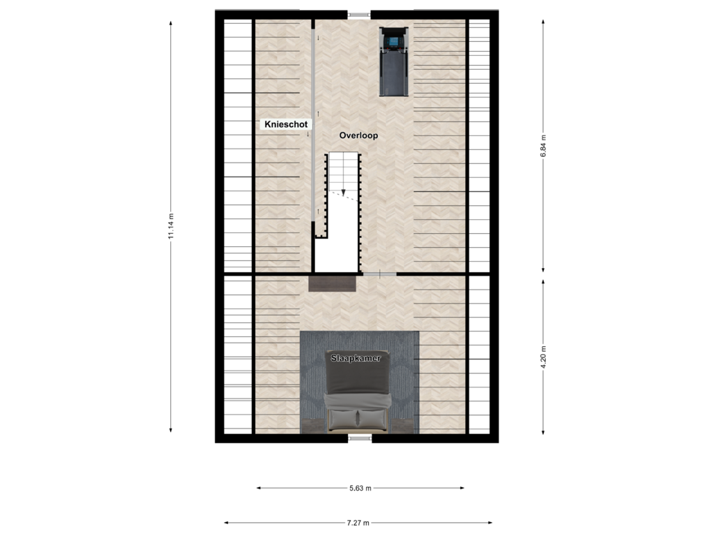 View floorplan of Tweede verdieping of Meerkoet 22