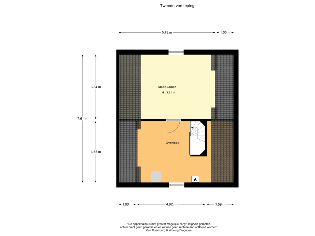 Bekijk plattegrond van Tweede verdieping van De Biezen 23