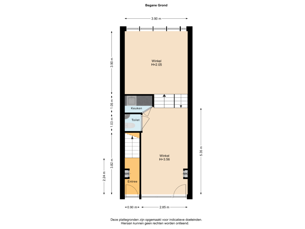 Bekijk plattegrond van Begane Grond van Markt 73