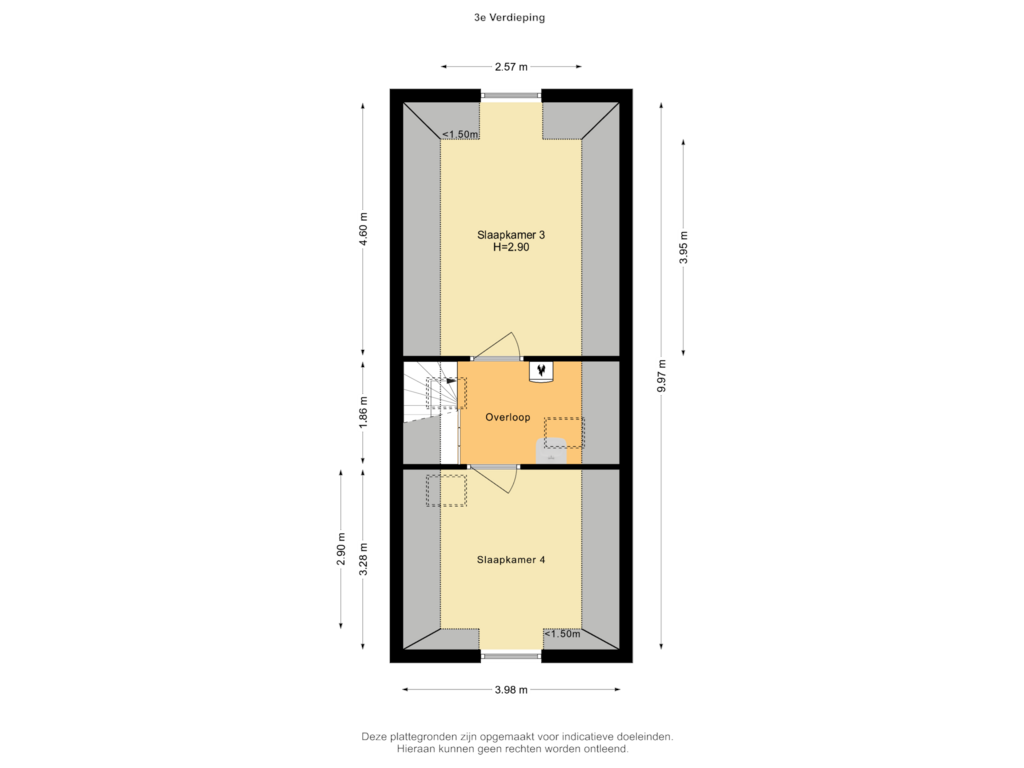 Bekijk plattegrond van 3e Verdieping van Markt 73