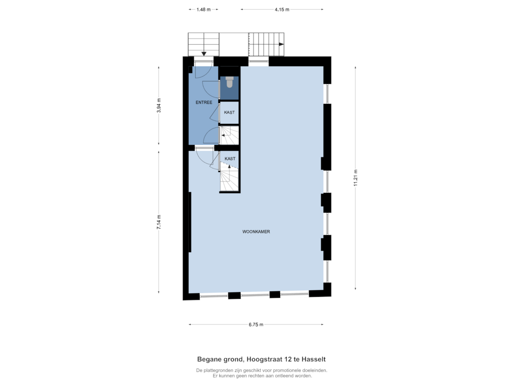 Bekijk plattegrond van Begane grond van Hoogstraat 12