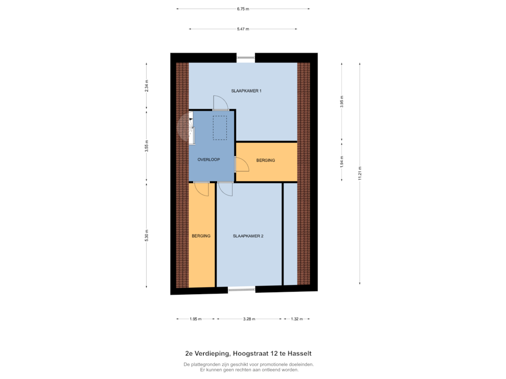 Bekijk plattegrond van 2e Verdieping van Hoogstraat 12