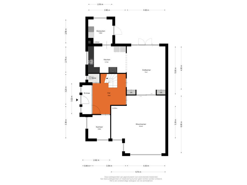 View floorplan of Begane Grond of Kerkewijk 104