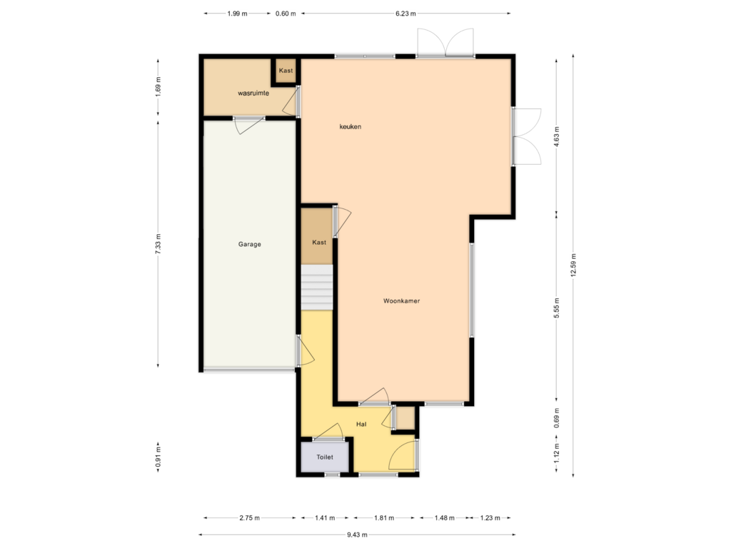 Bekijk plattegrond van begane grond van Rode Klaverweide 16