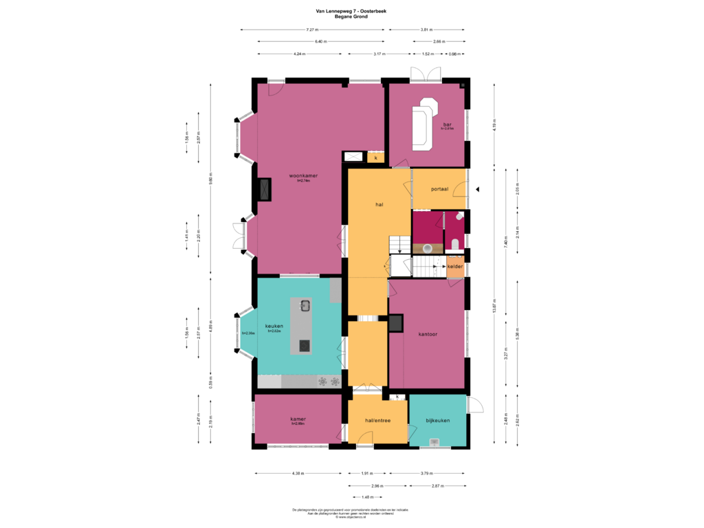 Bekijk plattegrond van BEGANE GROND van van Lennepweg 7