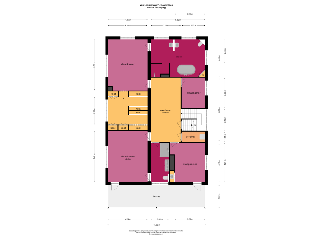 Bekijk plattegrond van EERSTE VERDIEPING van van Lennepweg 7