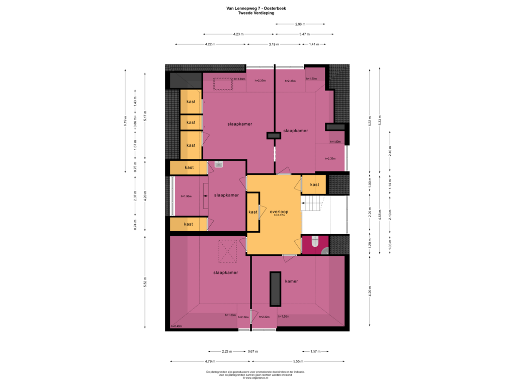 Bekijk plattegrond van TWEEDE VERDIEPING van van Lennepweg 7