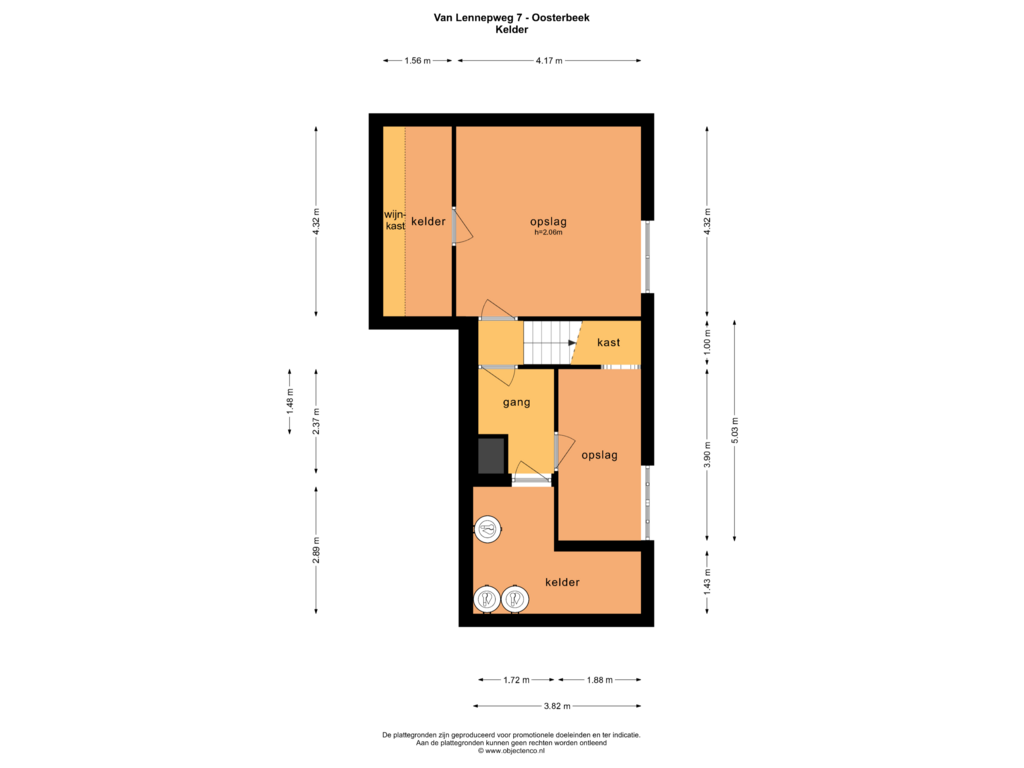 Bekijk plattegrond van KELDER van van Lennepweg 7