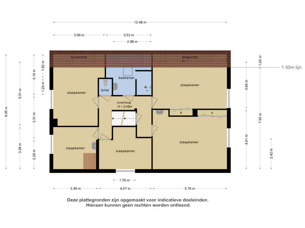 Bekijk plattegrond van 1e verdieping van Weverspad 1