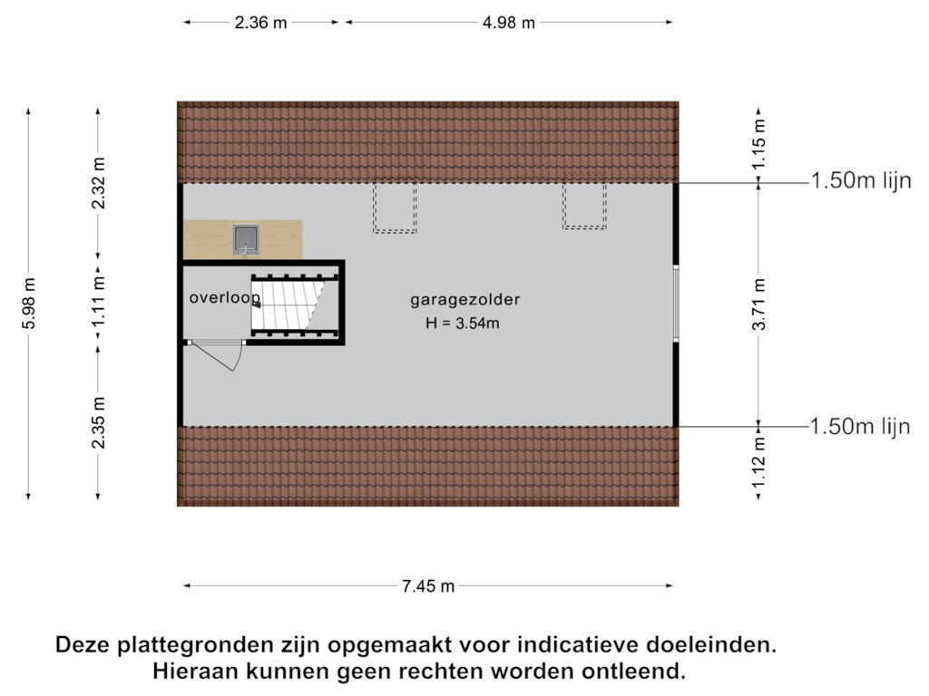 Bekijk plattegrond van garagezolder van Weverspad 1