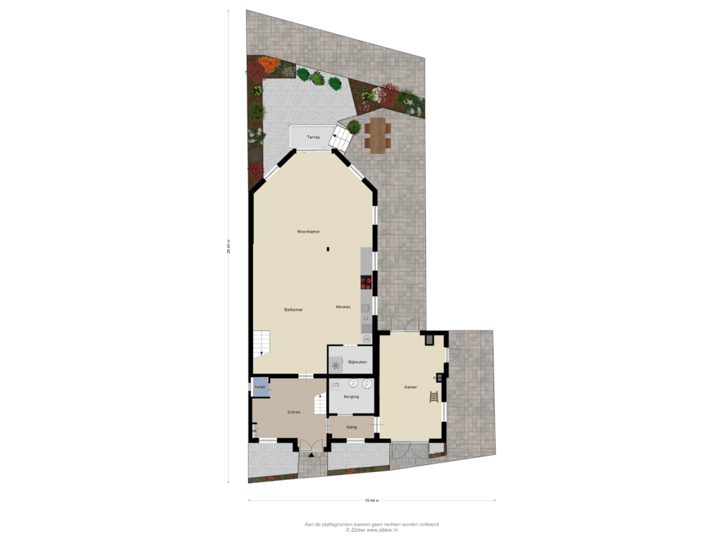 Bekijk plattegrond van Begane grond Tuin van Dorpsstraat 13