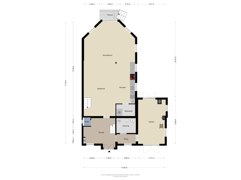 Bekijk plattegrond van Begane grond van Dorpsstraat 13