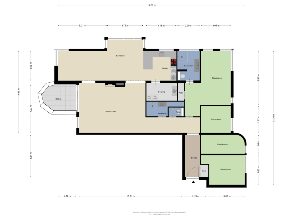 View floorplan of Appartement of J.W. Racerstraat 85