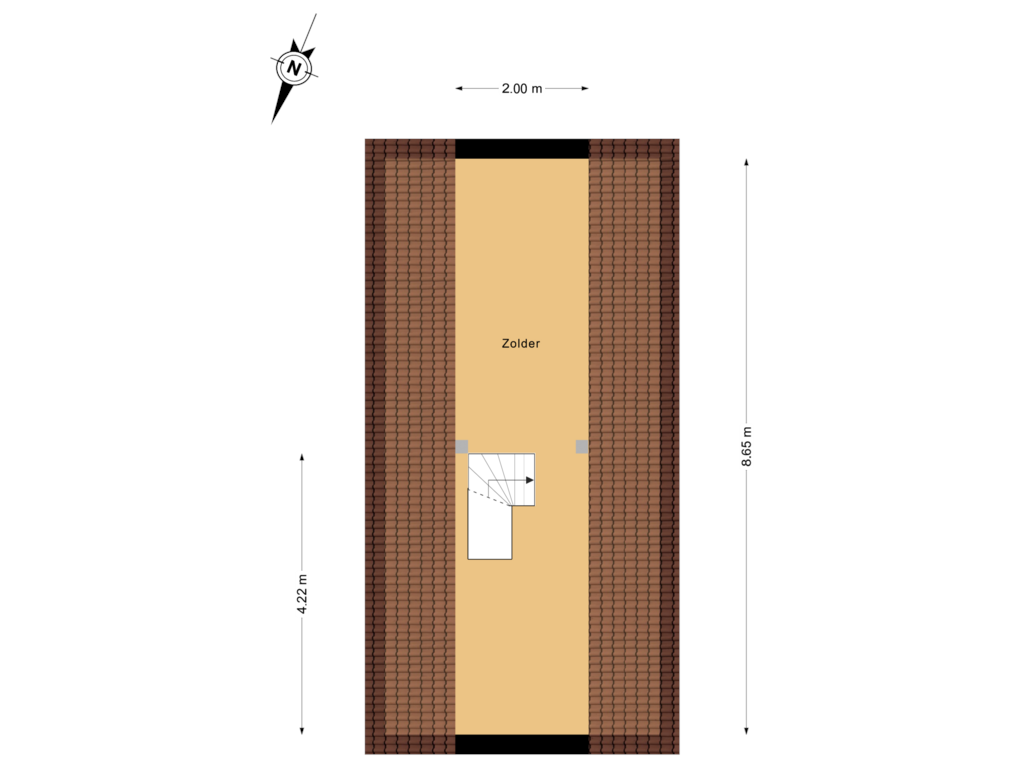 Bekijk plattegrond van 2e Verdieping van Stoofstraat 5