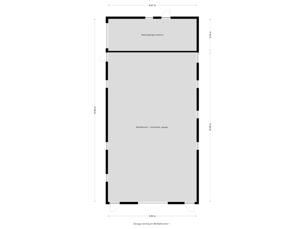 Bekijk plattegrond van Garage / Loods 1 van Wanssumseweg 19