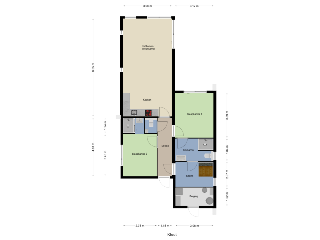 View floorplan of First floor of Bruine Hoopsweg 6-AZ347