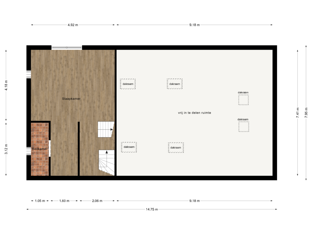 Bekijk plattegrond van Hoofdgebouw Eerste Verdieping van Steenhovensedijk 17