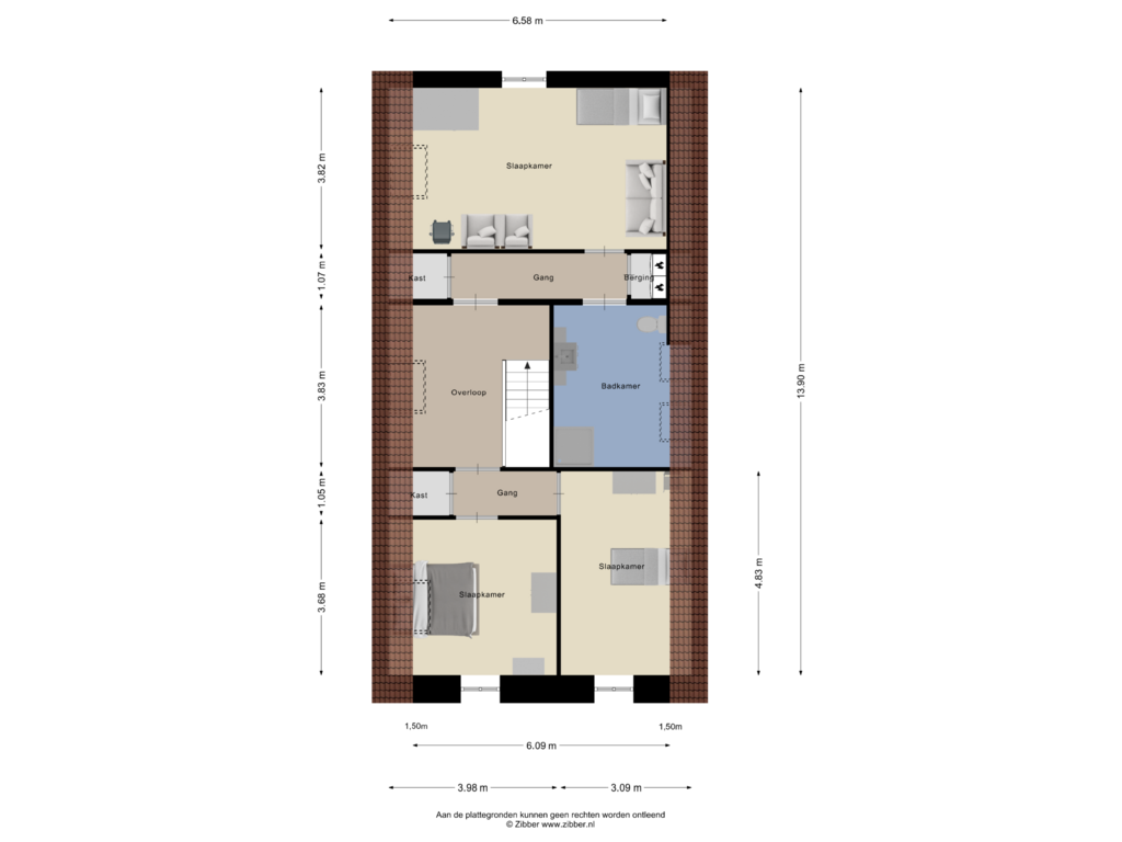 Bekijk plattegrond van Eerste Verdieping van Oranjestraat 42