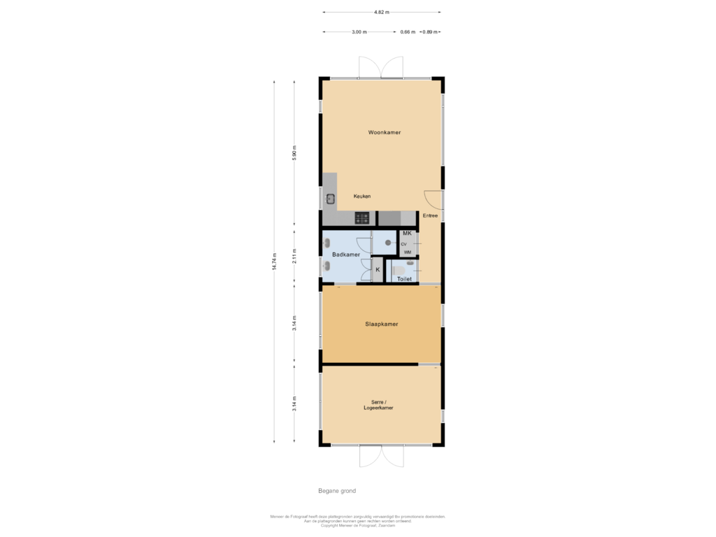 Bekijk plattegrond van Begane grond van Meije 164-L