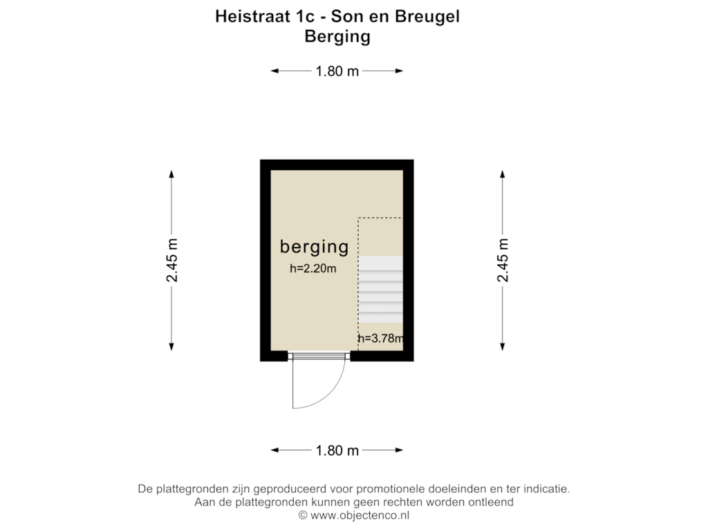 Bekijk plattegrond van BERGING van Heistraat 1-C