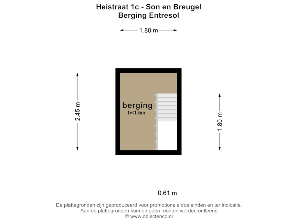 Bekijk plattegrond van BERGING ENTRESOL van Heistraat 1-C