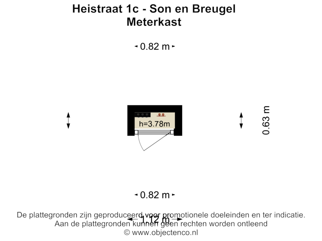 Bekijk plattegrond van METERKAST van Heistraat 1-C